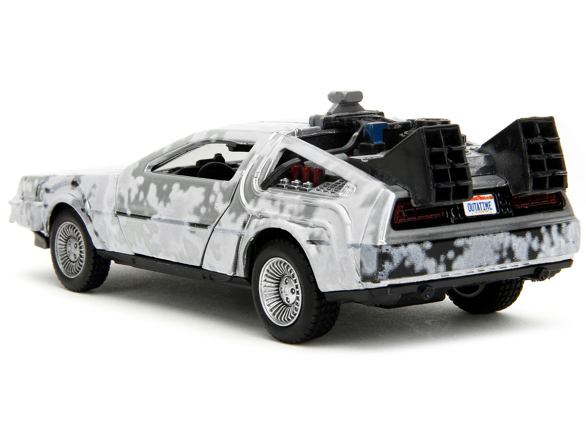 DMC DeLorean Time Machine Brushed Metal (Frost Version) "Back to the Future" (1985) Movie "Hollywood Rides" Series 1/32 Diecast Model Car by Jada - image 5