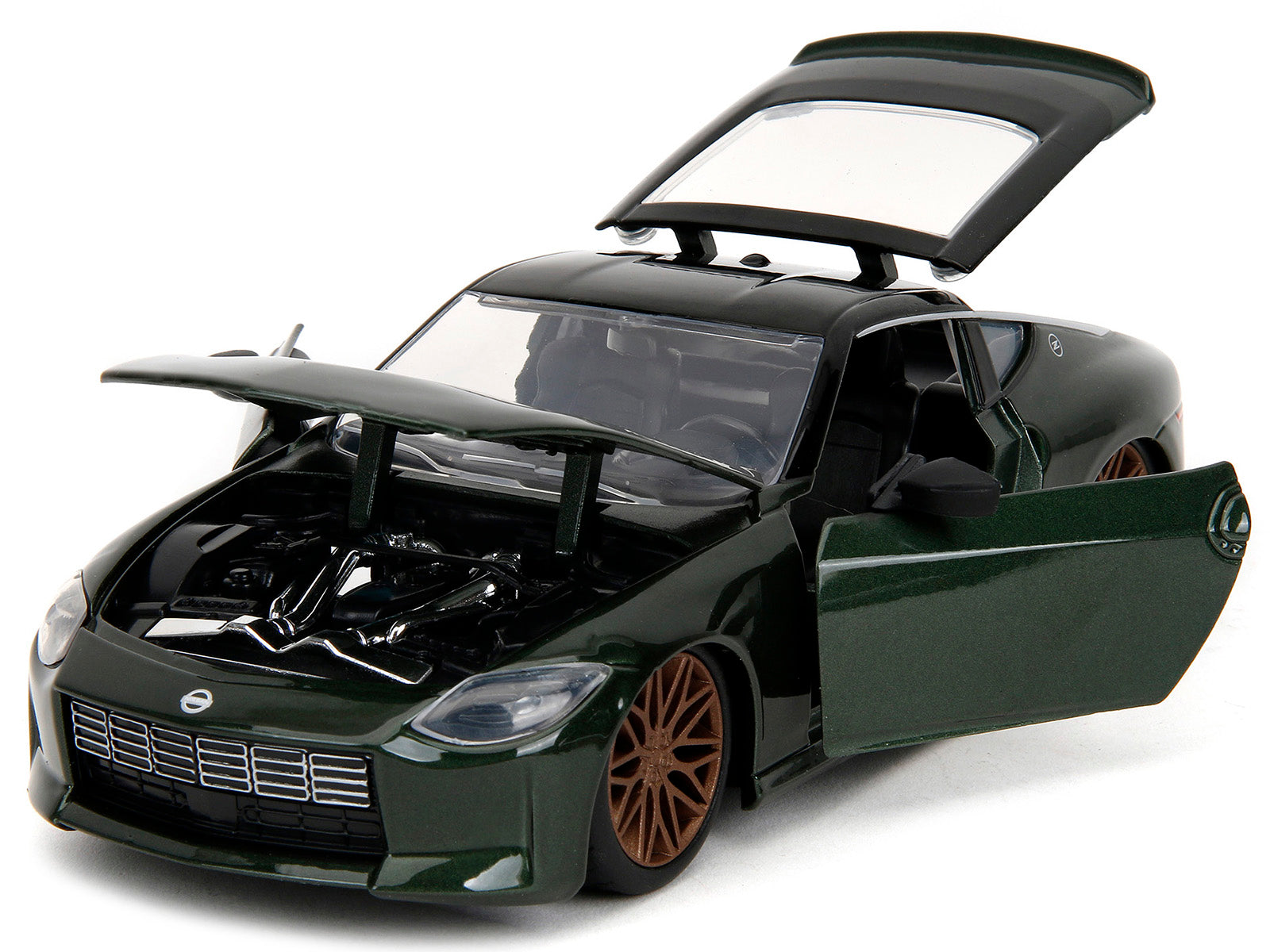 2023 Nissan Z Dark Green Metallic with Black Top "Fast X" (2023) Movie "Fast & Furious" Series 1/24 Diecast Model Car by Jada - image 2