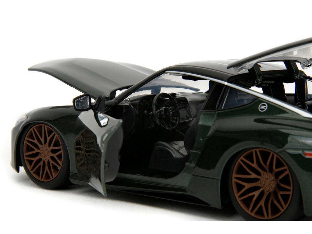2023 Nissan Z Dark Green Metallic with Black Top "Fast X" (2023) Movie "Fast & Furious" Series 1/24 Diecast Model Car by Jada - image 3