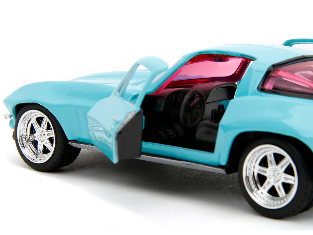 1966 Chevrolet Corvette Light Blue with Pink Tinted Windows "Pink Slips" Series 1/32 Diecast Model Car by Jada - image 3
