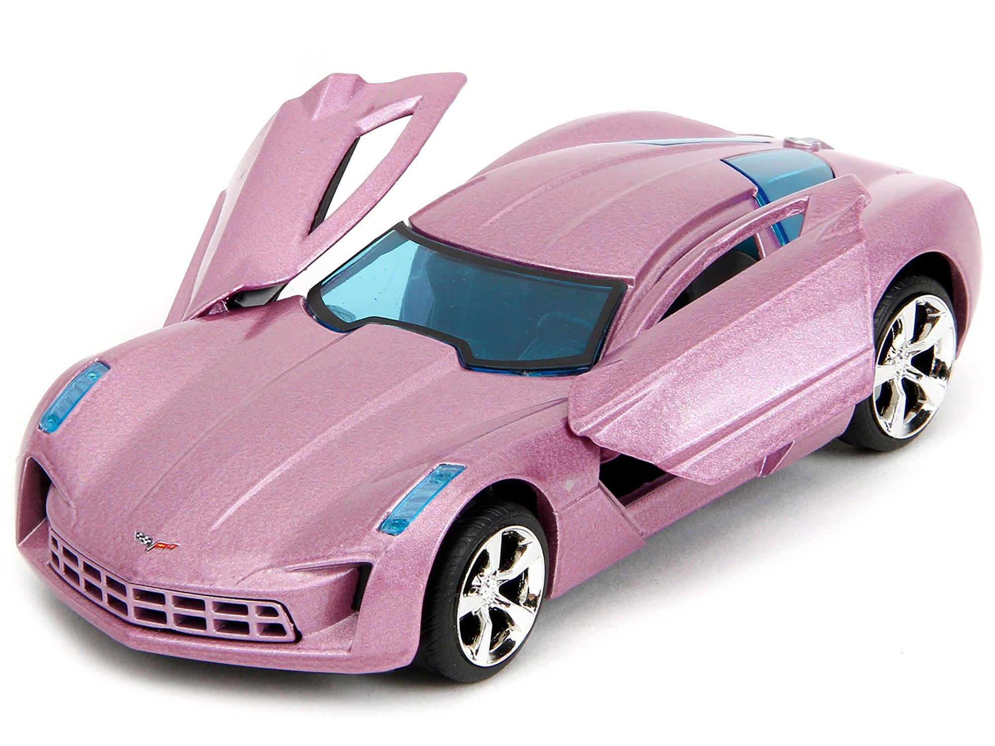 2009 Chevrolet Corvette Stingray Concept Pink Metallic with Blue Tinted Windows "Pink Slips" Series 1/32 Diecast Model Car by Jada - image 2