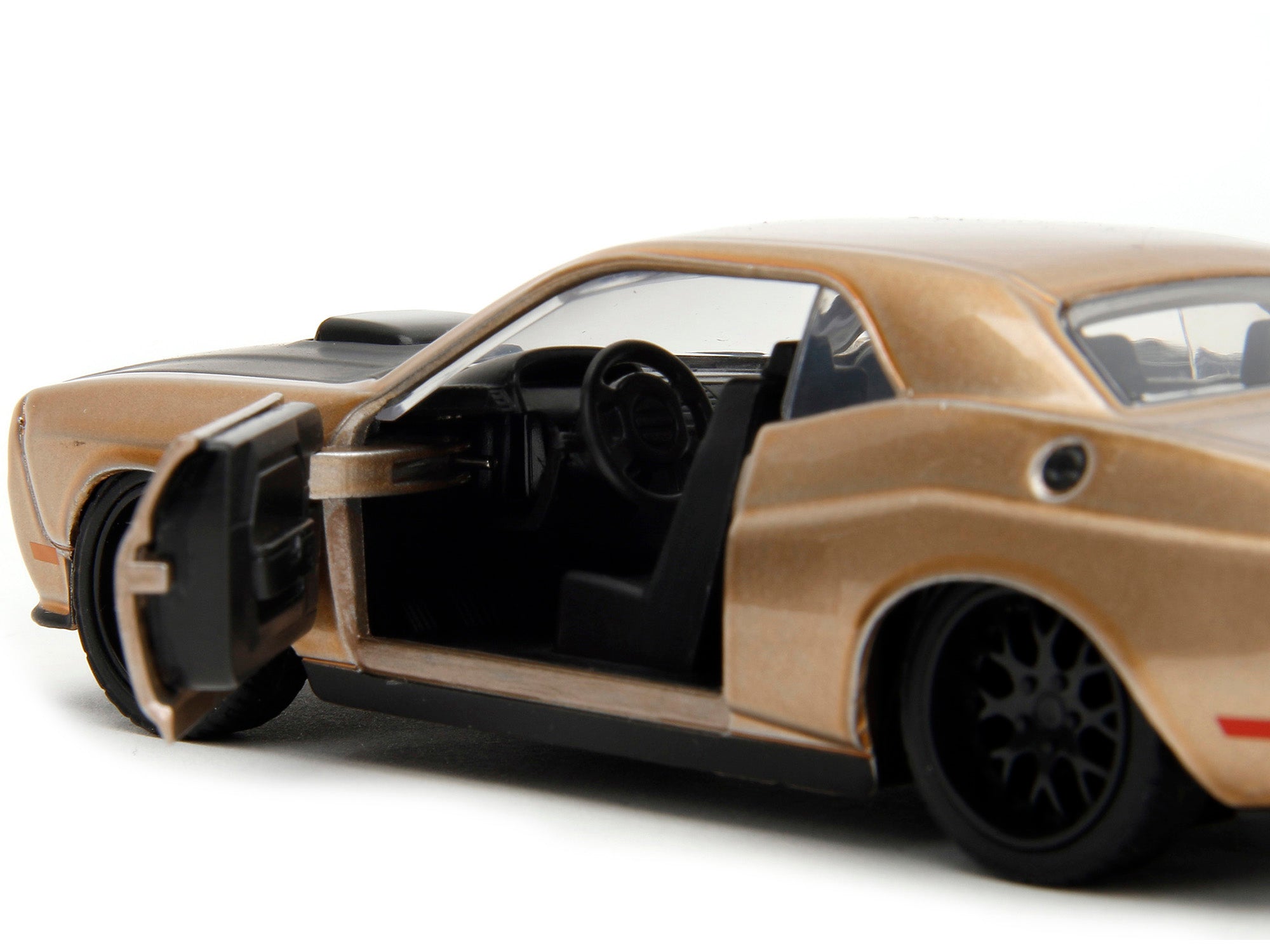 2012 Dodge Challenger SRT8 Gold Metallic with Black Hood "Pink Slips" Series 1/32 Diecast Model Car by Jada - image 3