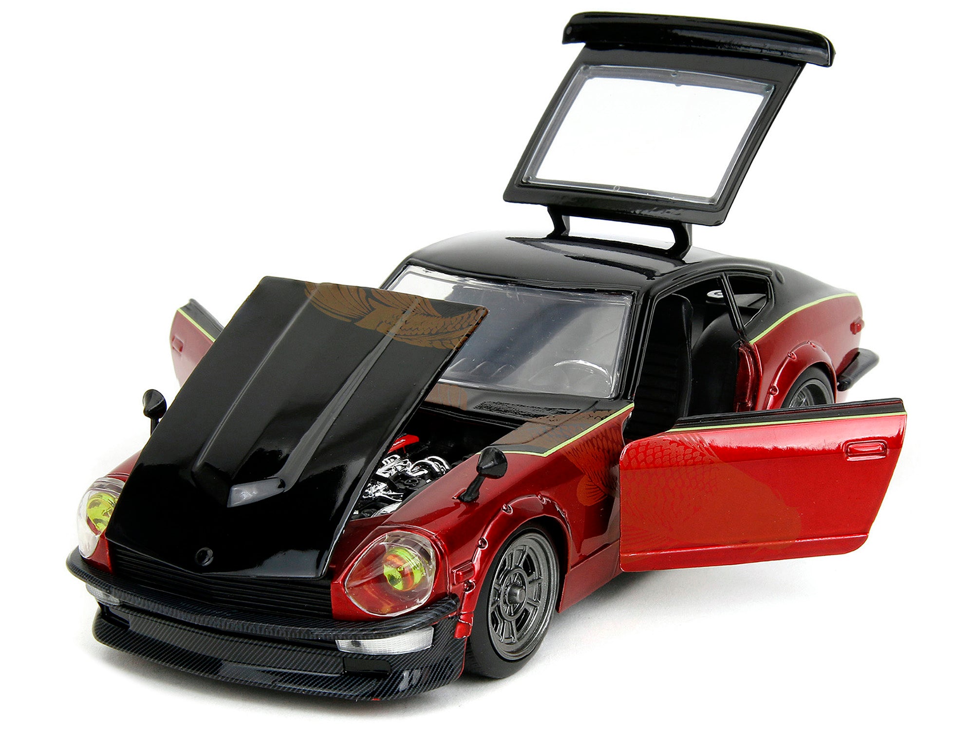 1972 Datsun 240Z Black and Red Metallic with Graphics "Fast X" (2023) Movie "Fast & Furious" Series 1/24 Diecast Model Car by Jada - image 2
