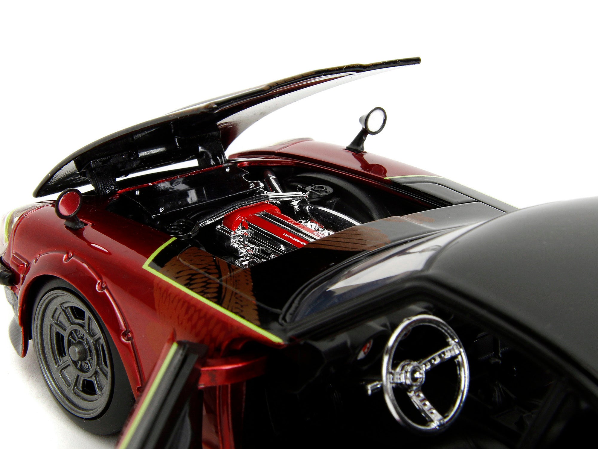 1972 Datsun 240Z Black and Red Metallic with Graphics "Fast X" (2023) Movie "Fast & Furious" Series 1/24 Diecast Model Car by Jada - image 3