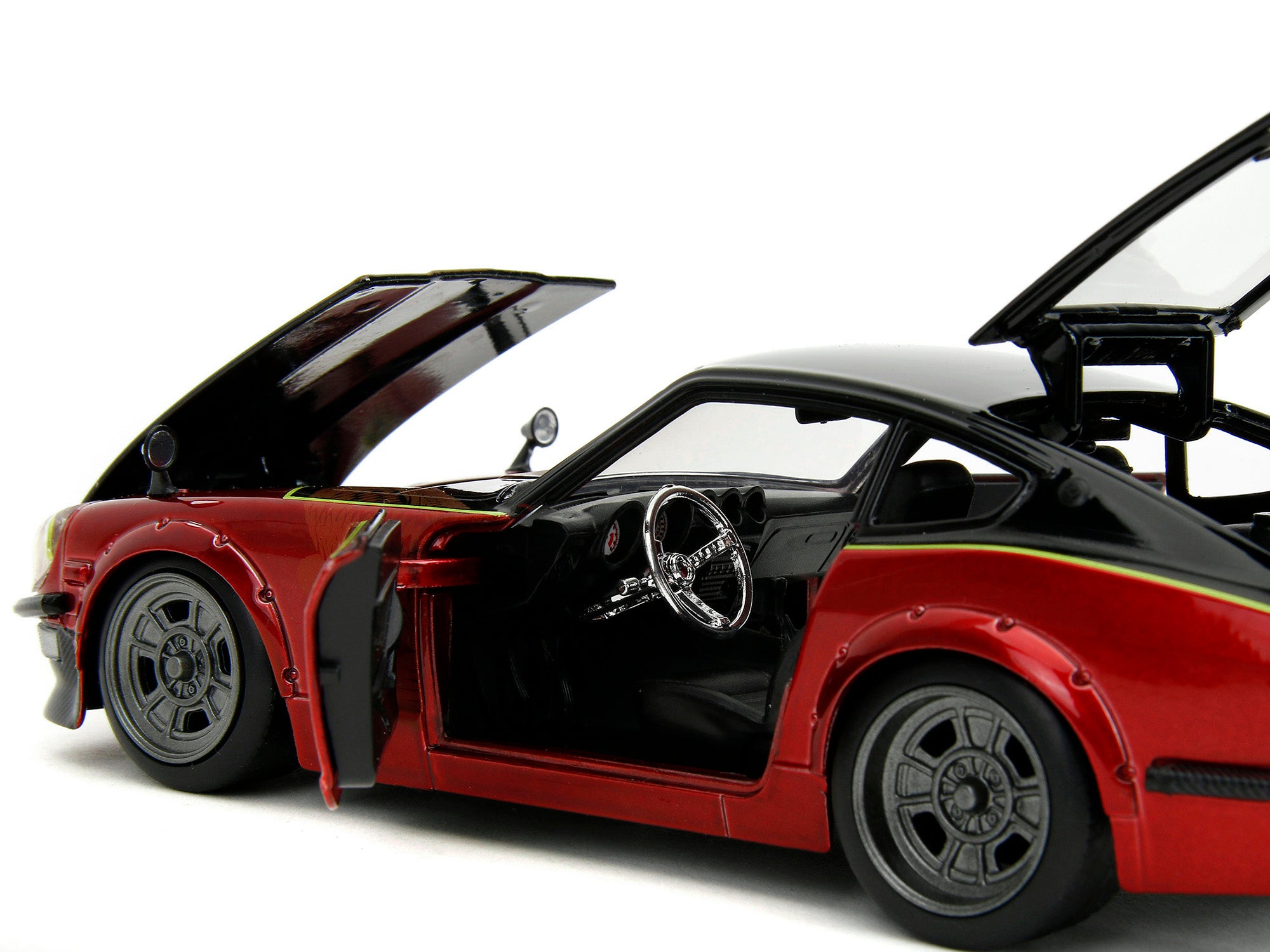 1972 Datsun 240Z Black and Red Metallic with Graphics "Fast X" (2023) Movie "Fast & Furious" Series 1/24 Diecast Model Car by Jada - image 4