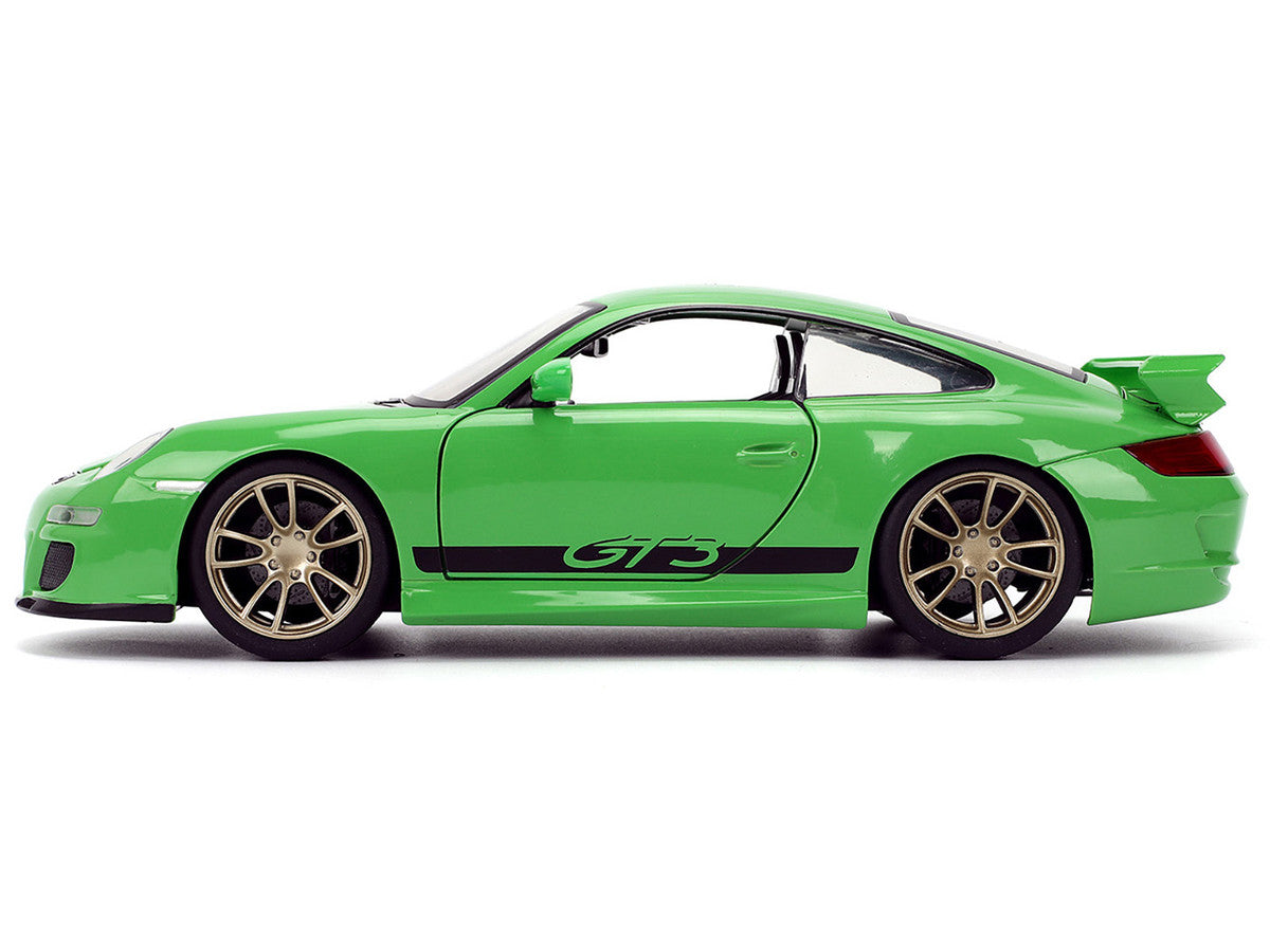 Porsche 911 GT3 (997) Green with Black Accents "Fast X" (2023) Movie "25 Years of Fast & Furious" Series 1/24 Diecast Model Car by Jada - image 3