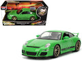 Porsche 911 GT3 (997) Green with Black Accents "Fast X" (2023) Movie "25 Years of Fast & Furious" Series 1/24 Diecast Model Car by Jada