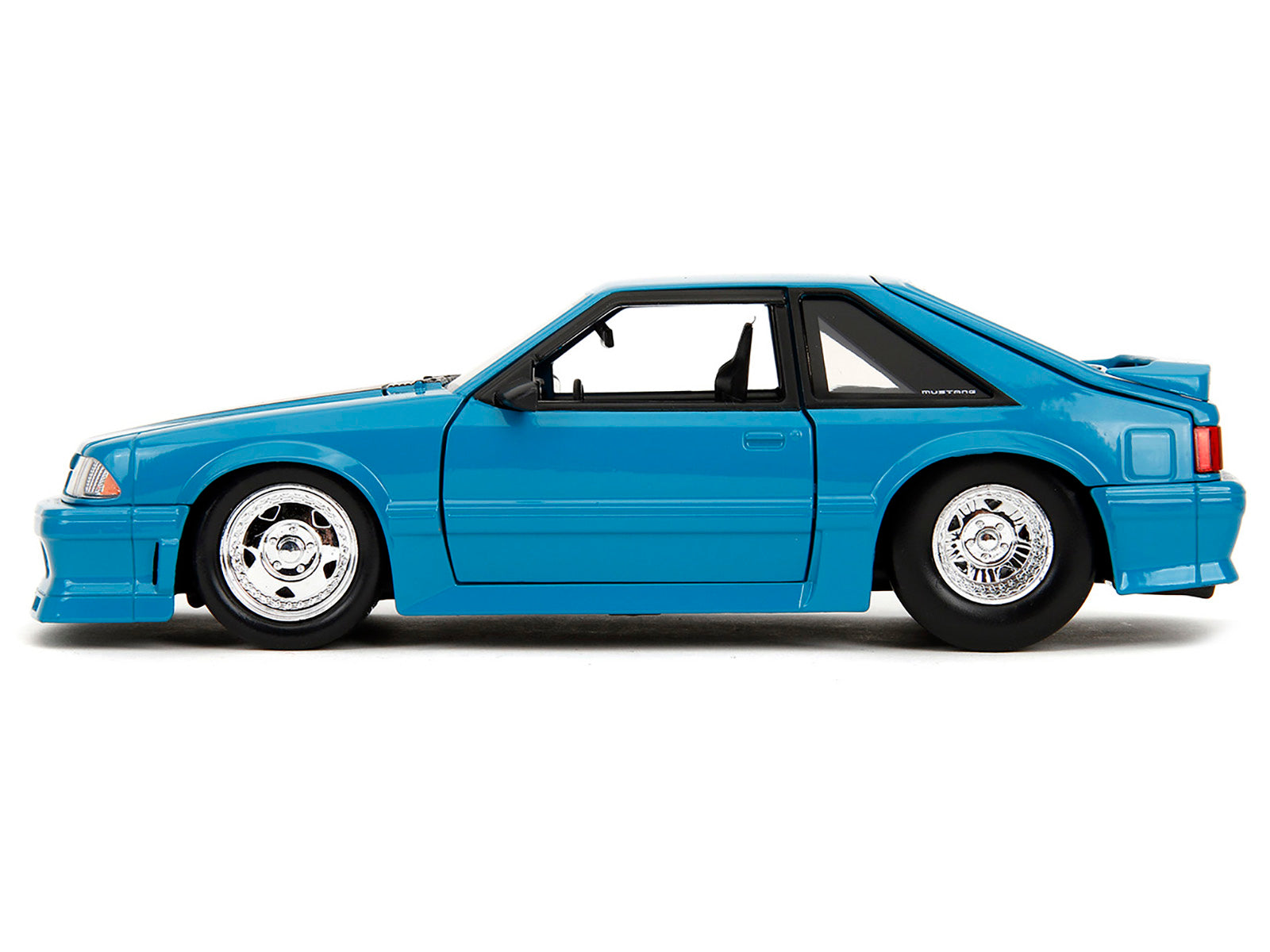 1989 Ford Mustang GT Blue with Black Hood Stripes "Fast & Furious" Series 1/24 Diecast Model Car by Jada - image 4