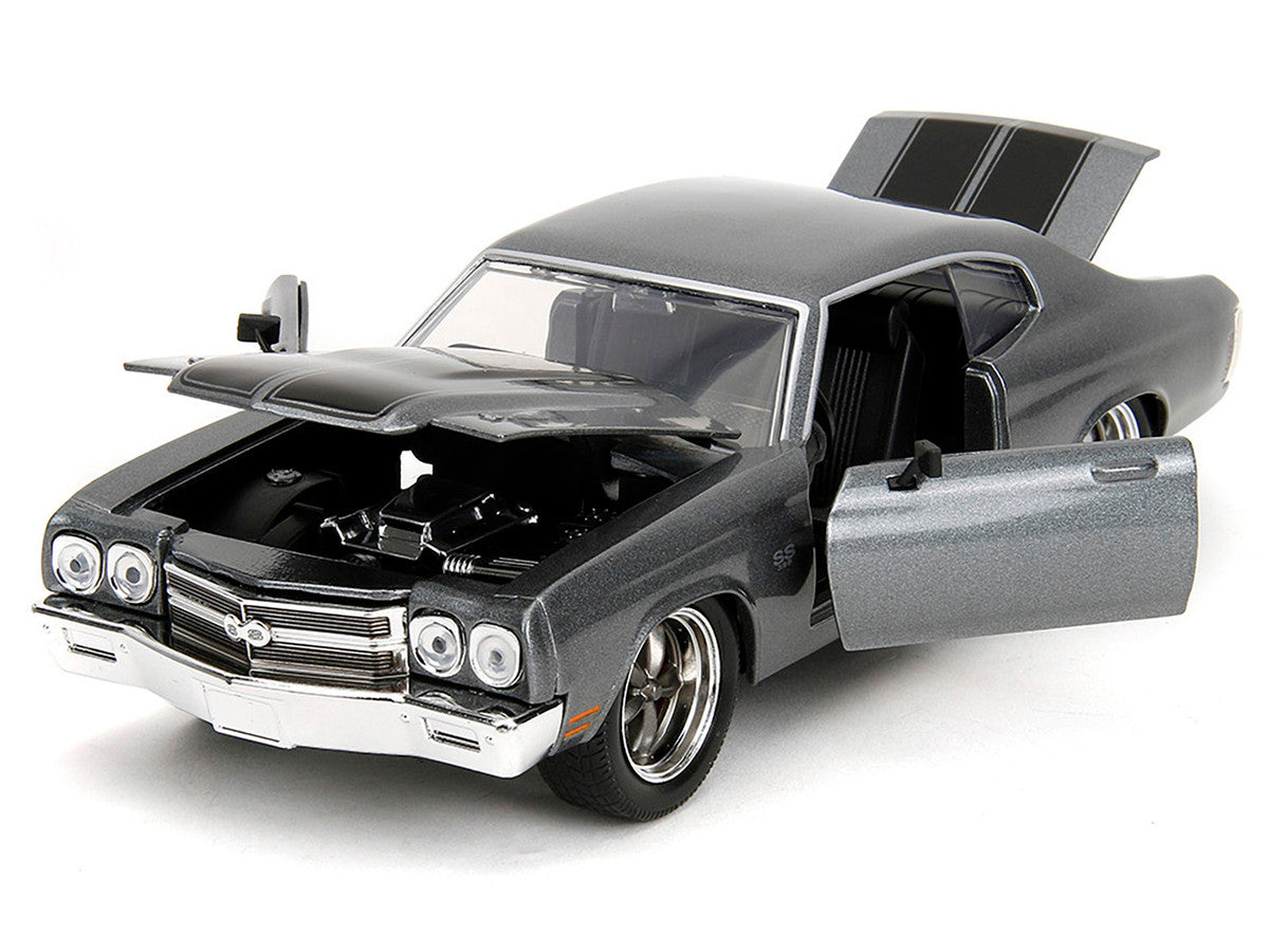 1970 Chevrolet Chevelle SS Gray Metallic with Black Stripes "Fast & Furious" (2009) Movie "Fast & Furious 25th Anniversary" Series 1/24 Diecast Model Car by Jada - image 2