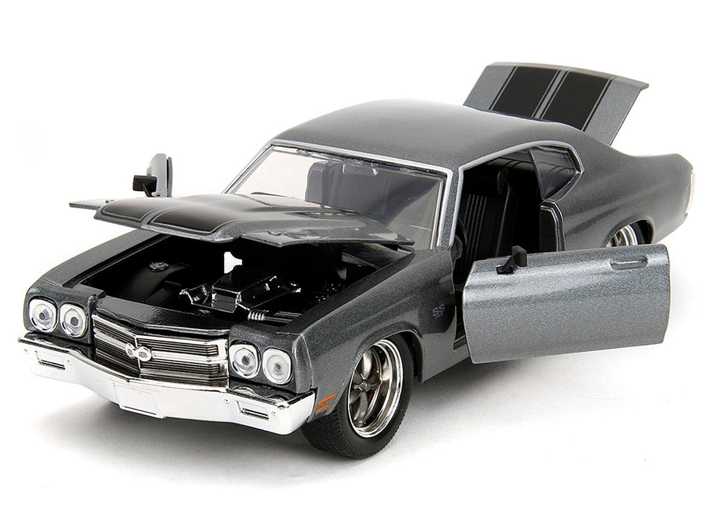 1970 Chevrolet Chevelle SS Gray Metallic with Black Stripes "Fast & Furious" (2009) Movie "Fast & Furious" Series 1/24 Diecast Model Car by Jada - image 2