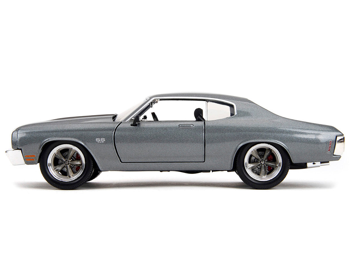 1970 Chevrolet Chevelle SS Gray Metallic with Black Stripes "Fast & Furious" (2009) Movie "Fast & Furious 25th Anniversary" Series 1/24 Diecast Model Car by Jada - image 4
