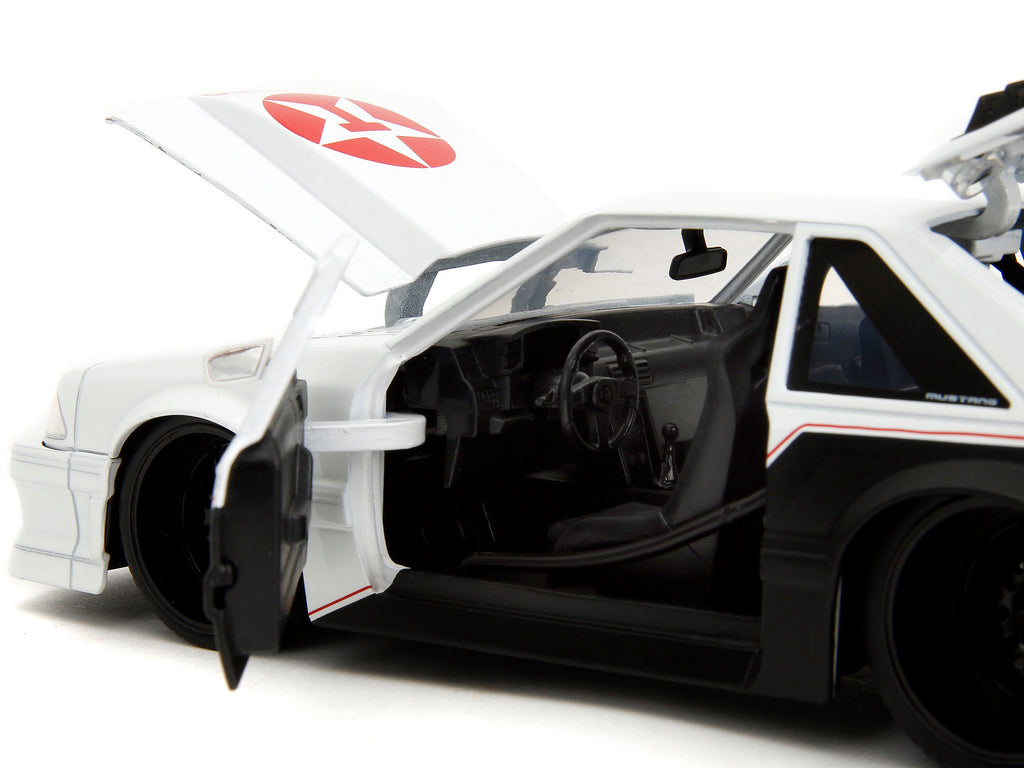 1989 Ford Mustang GT "Texaco" White and Matt Black with Graphics "Bigtime Muscle" Series 1/24 Diecast Model Car by Jada - image 3
