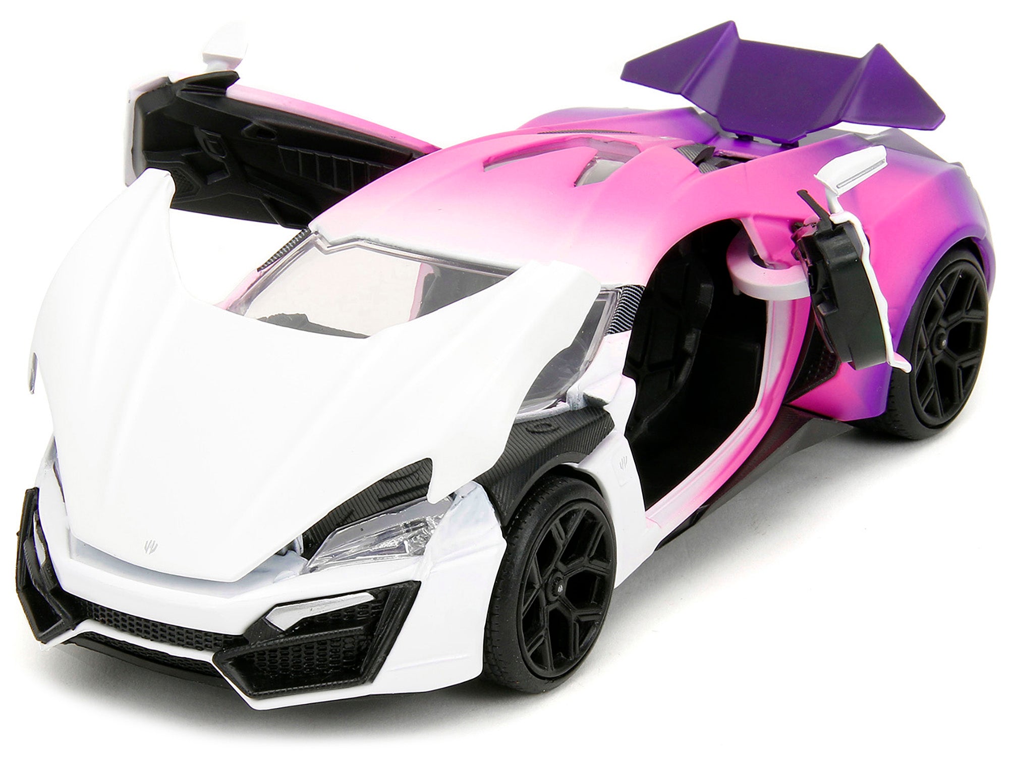 Lykan Hypersport White Pink and Purple Gradient "Pink Slips" Series 1/24 Diecast Model Car by Jada - image 2