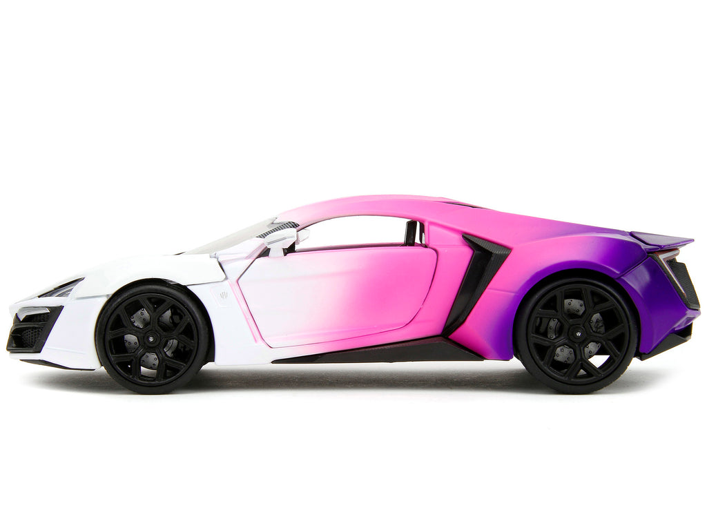 Lykan Hypersport White Pink and Purple Gradient "Pink Slips" Series 1/24 Diecast Model Car by Jada - image 3