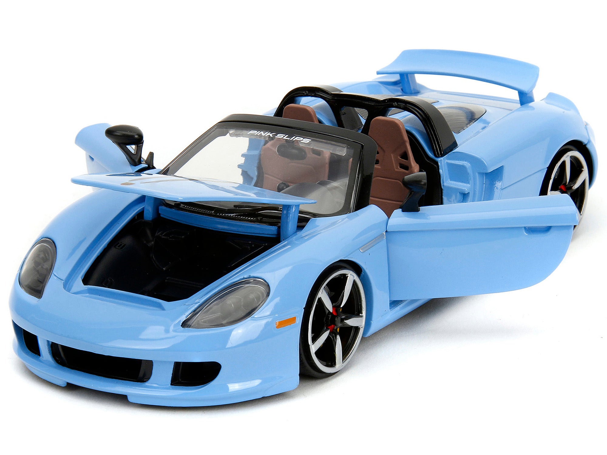 Porsche Carrera GT Convertible Blue with Black Stripes "Pink Slips" Series 1/24 Diecast Model Car by Jada - image 2