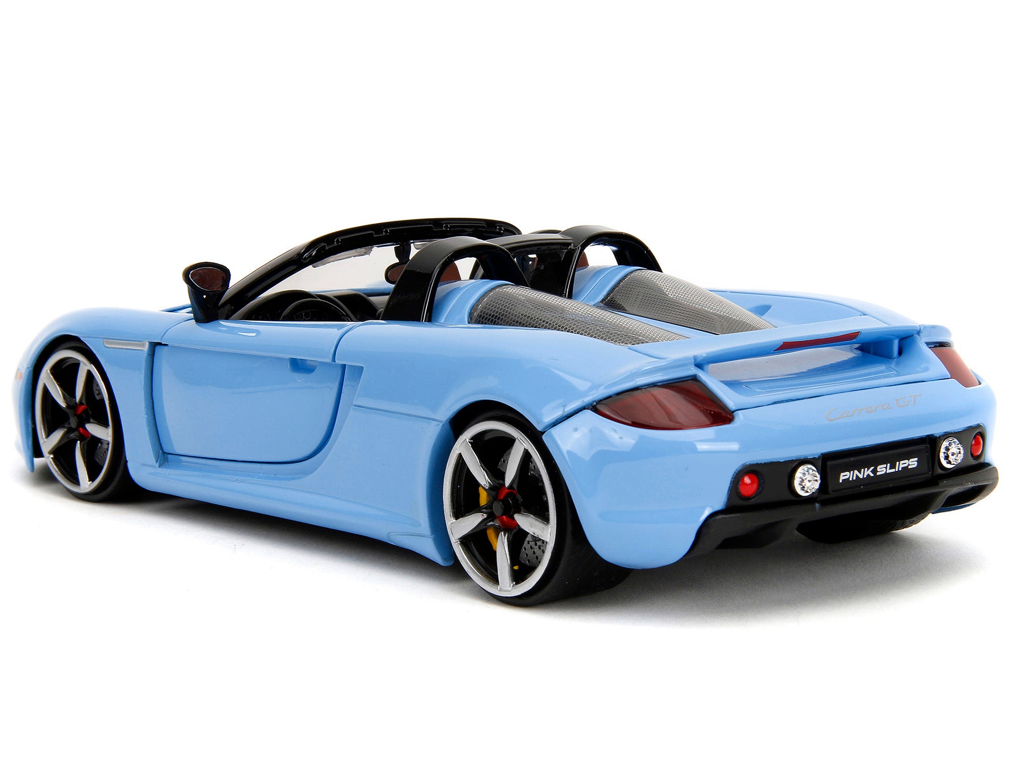 Porsche Carrera GT Convertible Blue with Black Stripes "Pink Slips" Series 1/24 Diecast Model Car by Jada - image 5