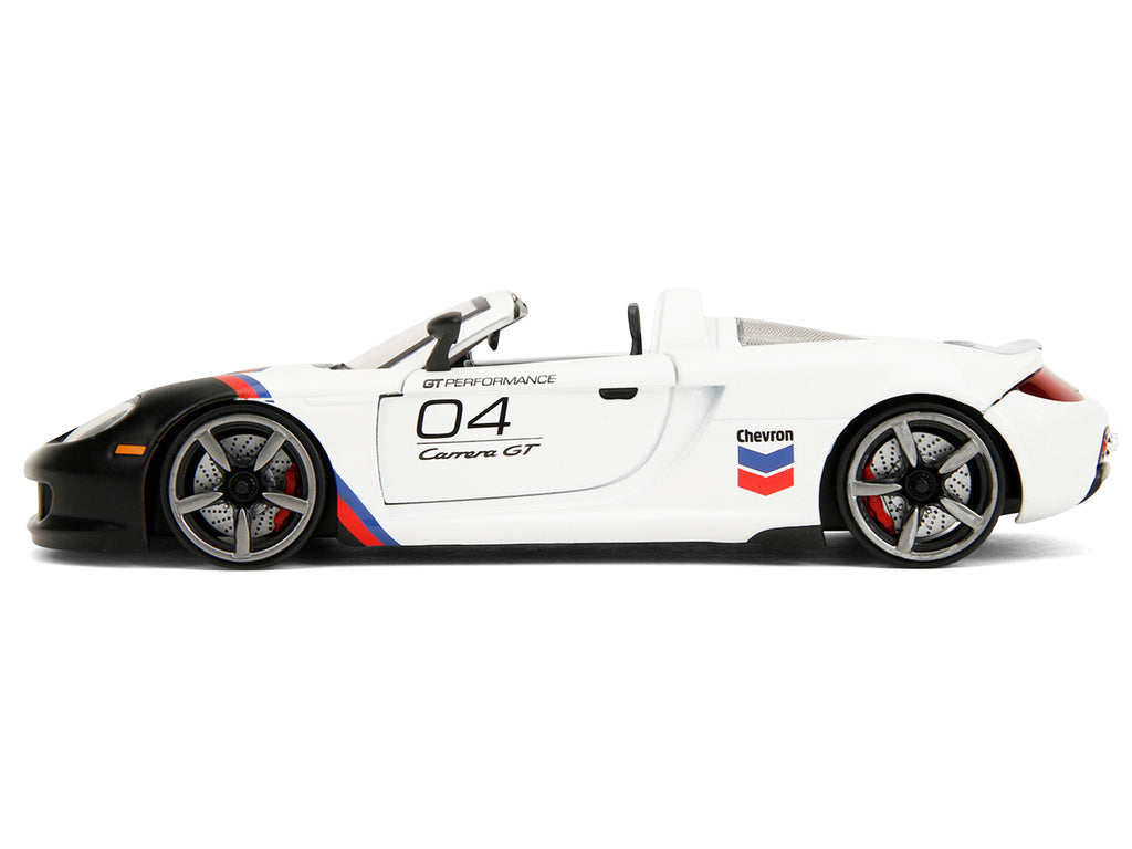 Porsche Carrera GT Convertible #04 "Chevron" White with Graphics "Hyper-Spec" Series 1/24 Diecast Model Car by Jada - image 3