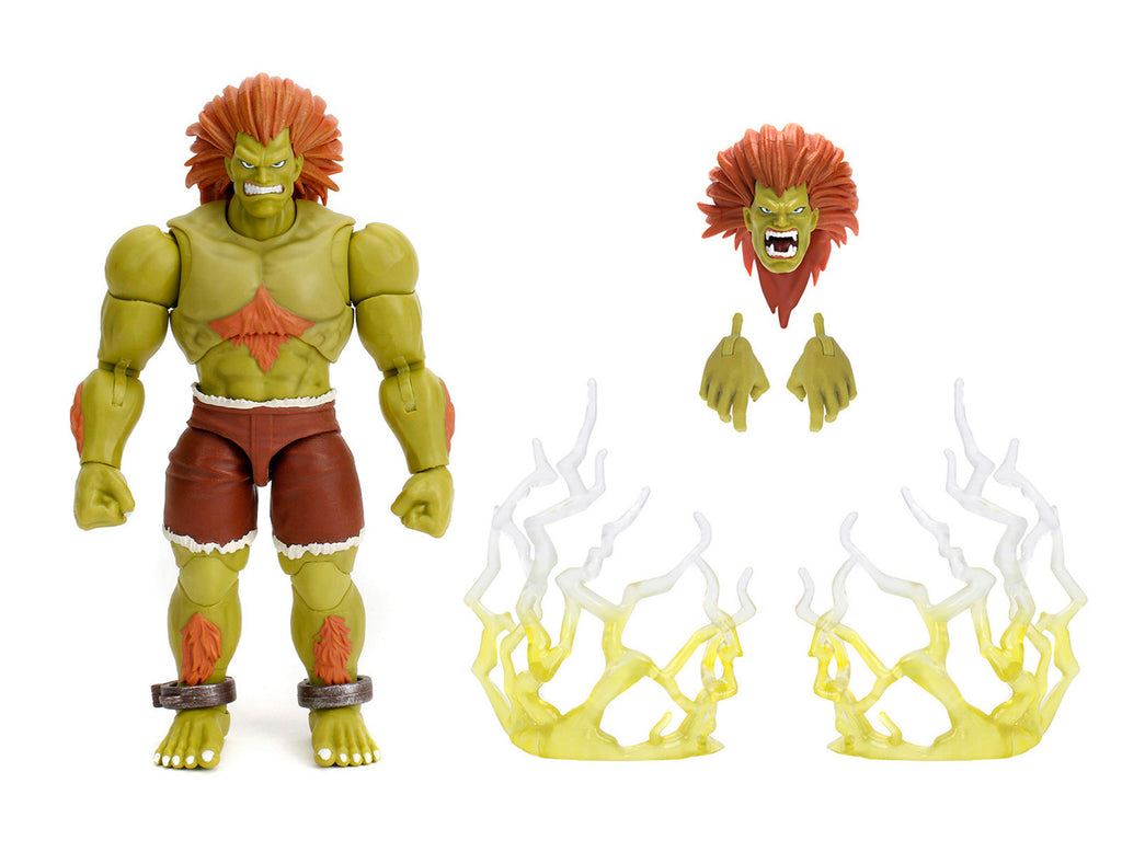 Blanka 7.5" Moveable Figure with Accessories and Alternate Head and Hands "Ultra Street Fighter II: The Final Challengers" (2017) Video Game Model by Jada - image 2