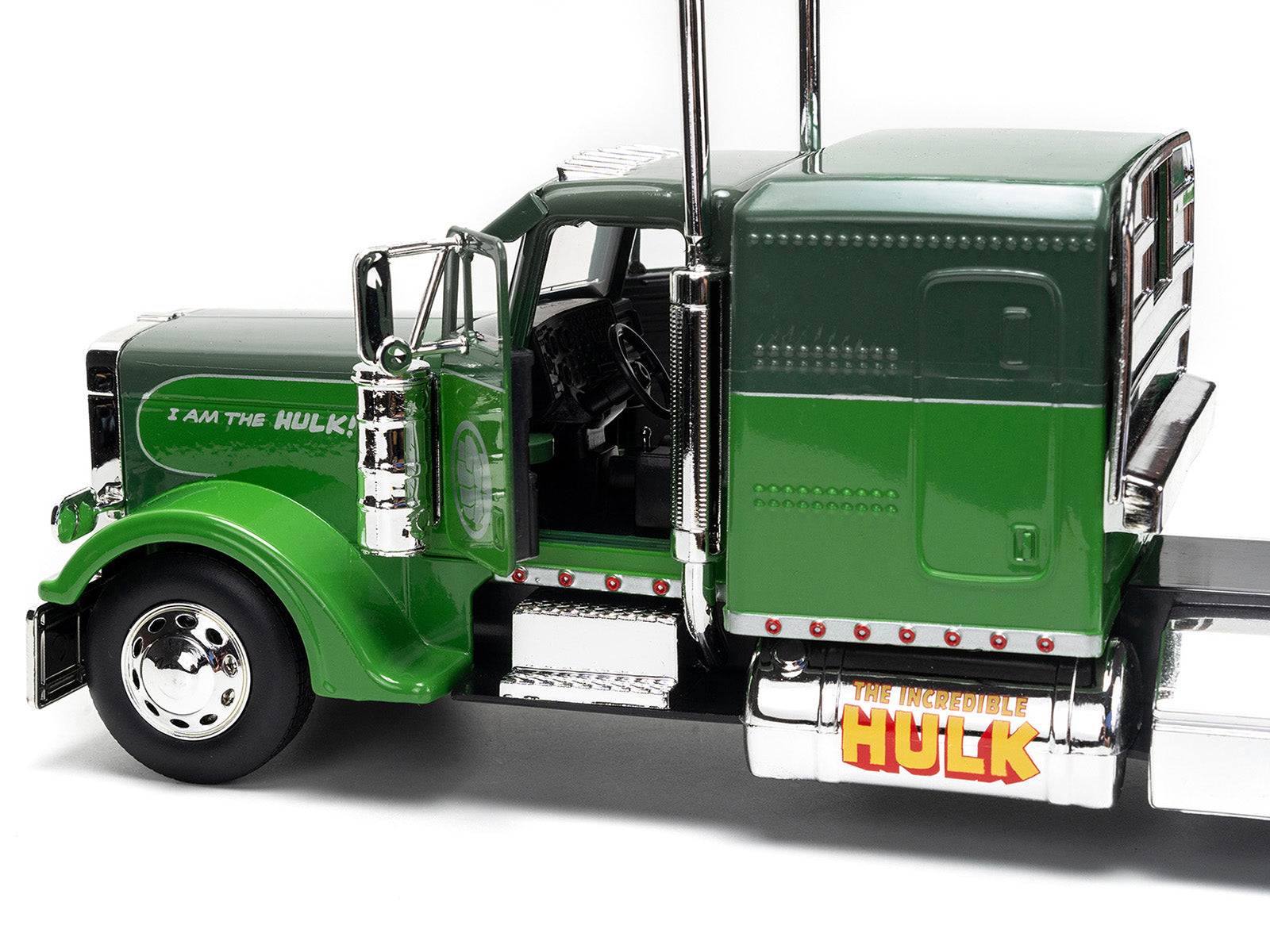 1992 Peterbilt 379 Truck Tractor Green Two-Tone and Purple "The Incredible Hulk" "Marvel Avengers" Series Diecast Model by Jada - image 2