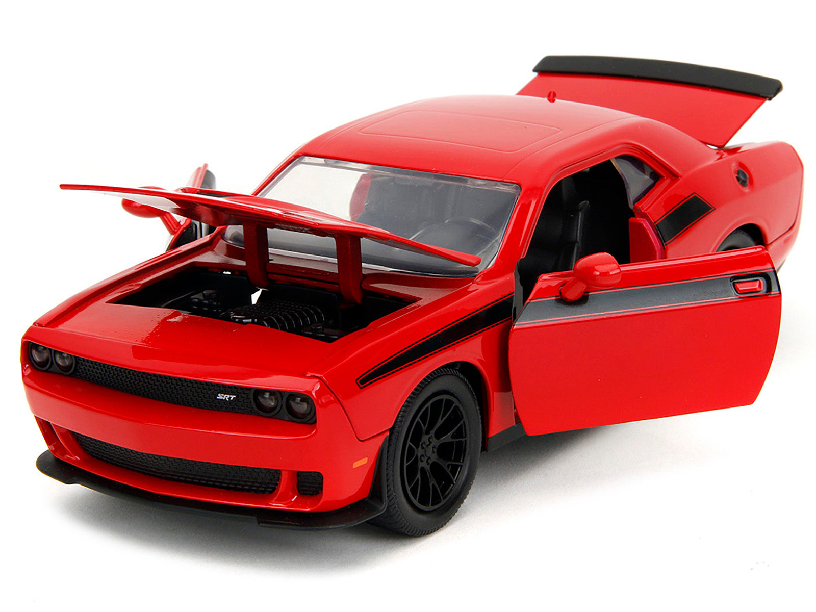 2015 Dodge Challenger Red with Black Stripes and Glenn Diecast Figure "The Walking Dead" (2010-2022) TV Series "Hollywood Rides" Series 1/24 Diecast Model Car by Jada - image 2