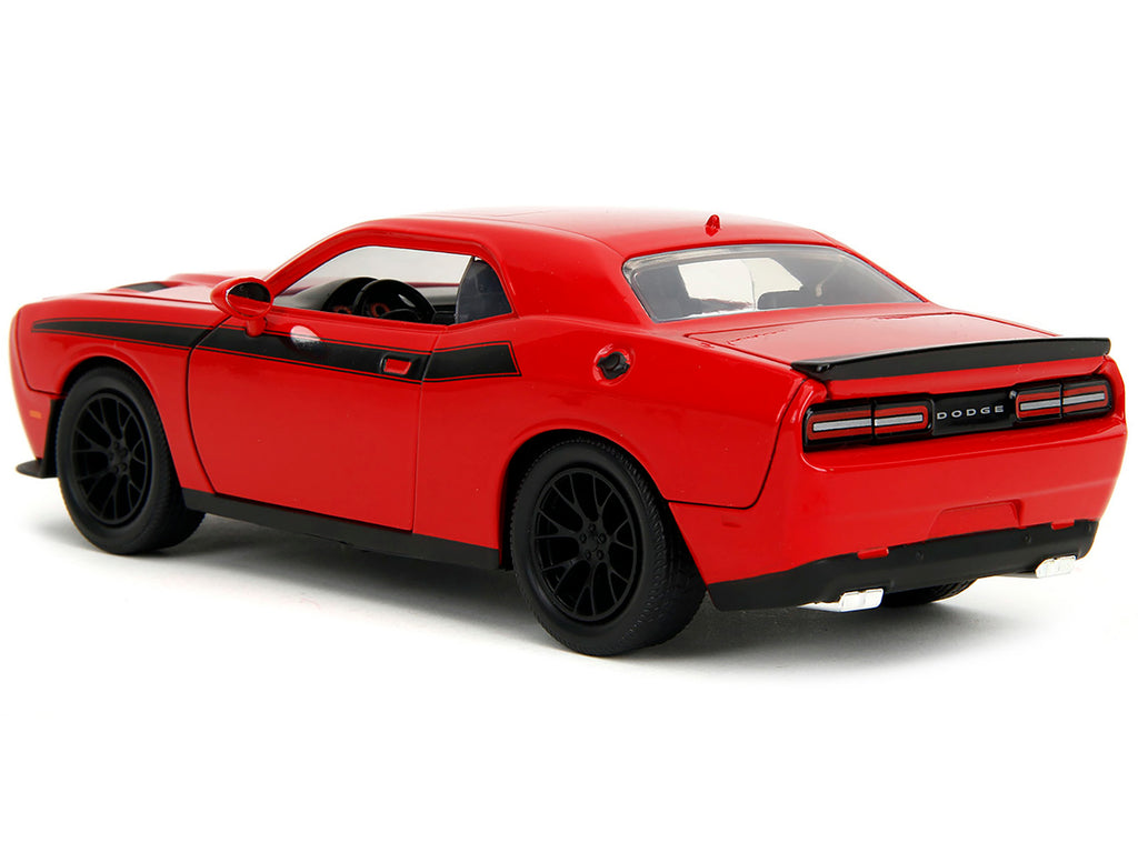 2015 Dodge Challenger Red with Black Stripes and Glenn Diecast Figure "The Walking Dead" (2010-2022) TV Series "Hollywood Rides" Series 1/24 Diecast Model Car by Jada - image 5