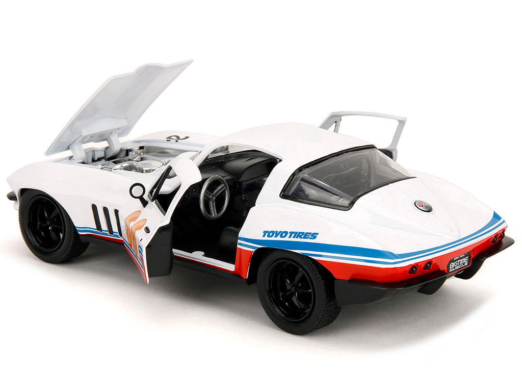 1966 Chevrolet Corvette #66 "Racing Spirit" White with Graphics "Bigtime Muscle" Series 1/24 Diecast Model Car by Jada - image 3