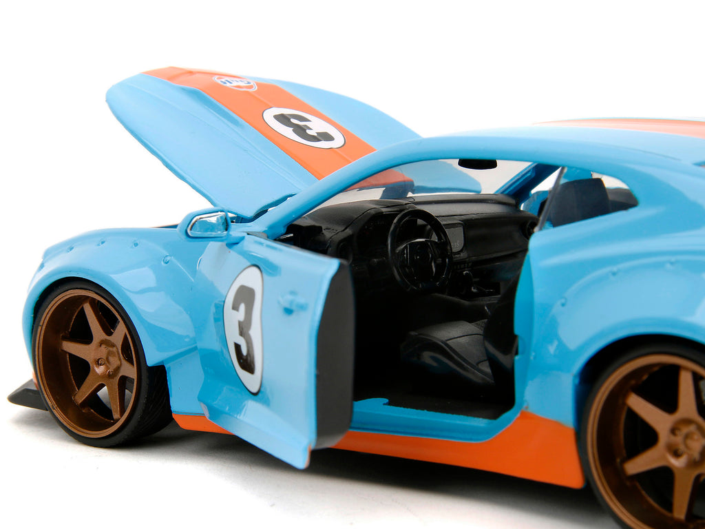 2016 Chevrolet Camaro Widebody #3 Light Blue with Orange Stripes "Gulf Oil" "Wide Body" Series 1/24 Diecast Model Car by Jada - image 3