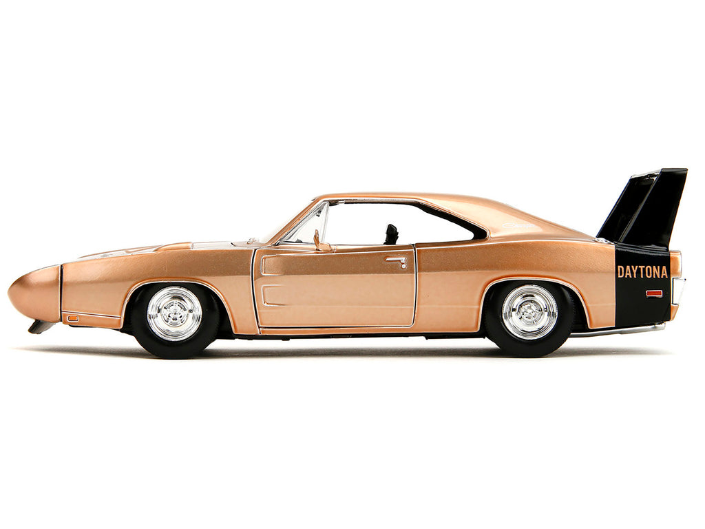 1969 Dodge Charger Daytona Bronze Metallic with Black Tail Stripe "Bigtime Muscle" Series 1/24 Diecast Model Car by Jada - image 3