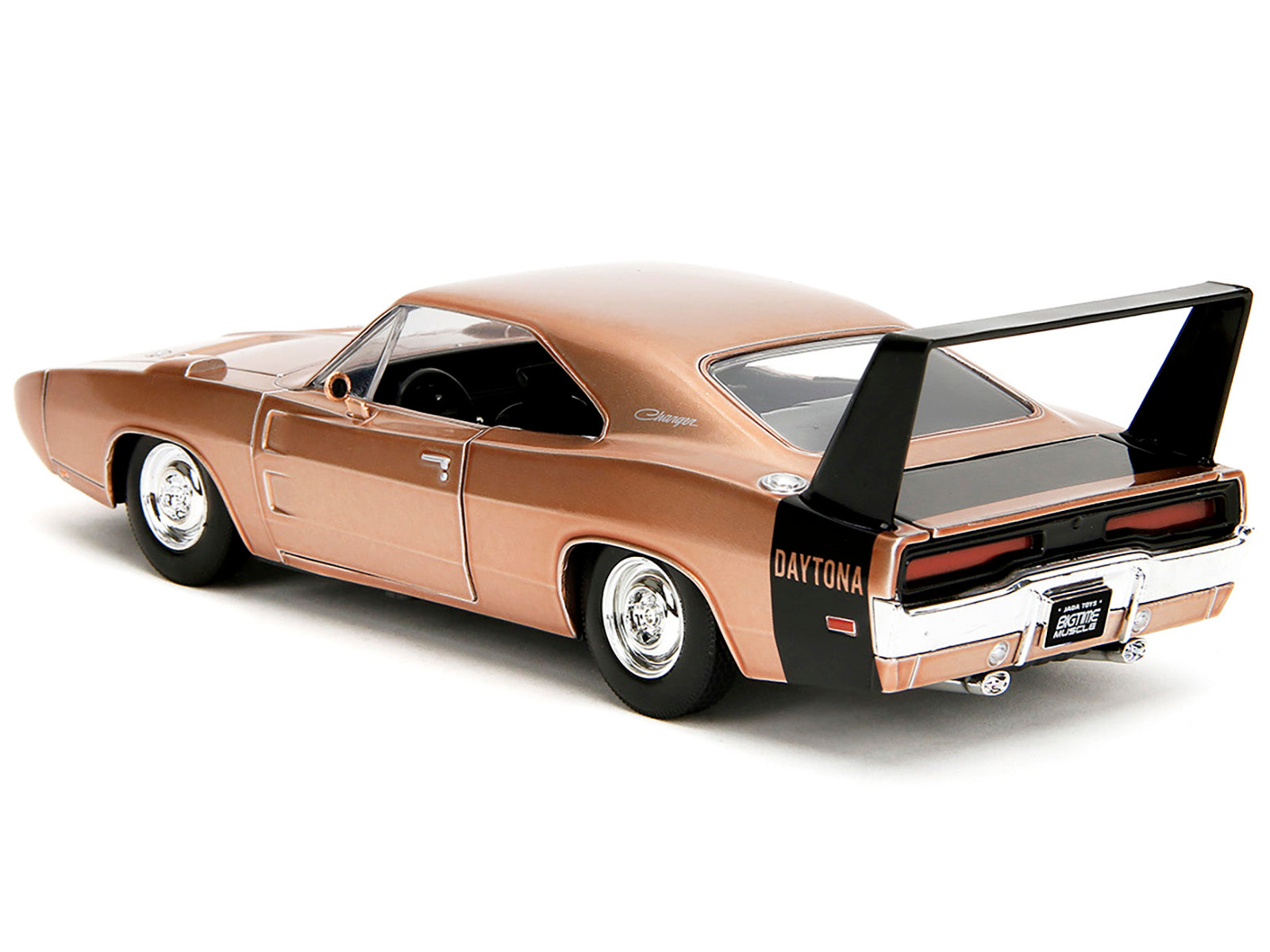 1969 Dodge Charger Daytona Bronze Metallic with Black Tail Stripe "Bigtime Muscle" Series 1/24 Diecast Model Car by Jada - image 5