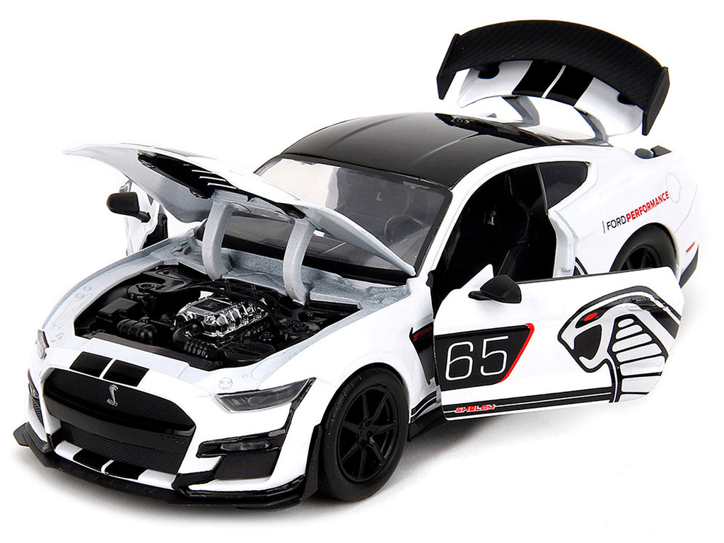 2020 Ford Mustang Shelby GT500 #65 White with Black Top and Stripes "Ford Performance" "Bigtime Muscle" Series 1/24 Diecast Model Car by Jada - image 2
