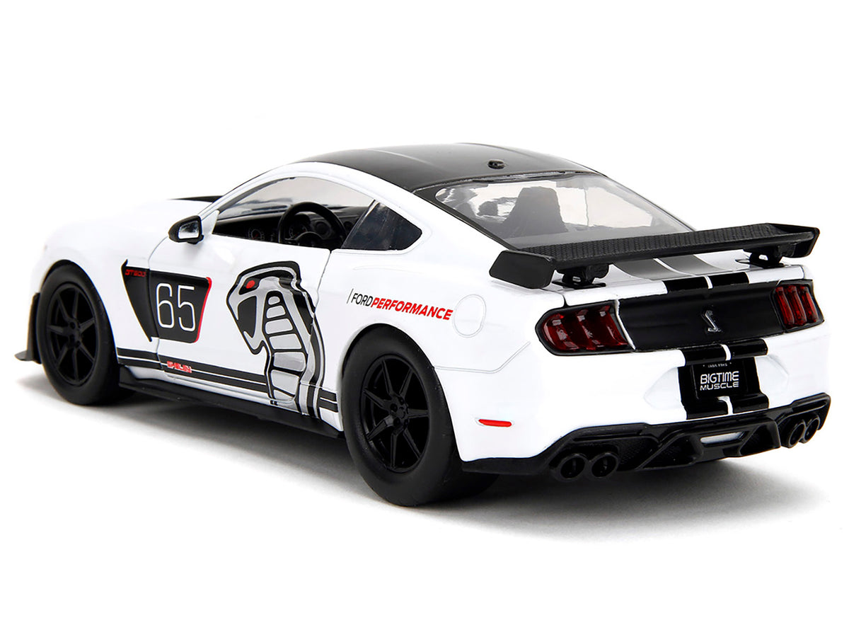 2020 Ford Mustang Shelby GT500 #65 White with Black Top and Stripes "Ford Performance" "Bigtime Muscle" Series 1/24 Diecast Model Car by Jada - image 5