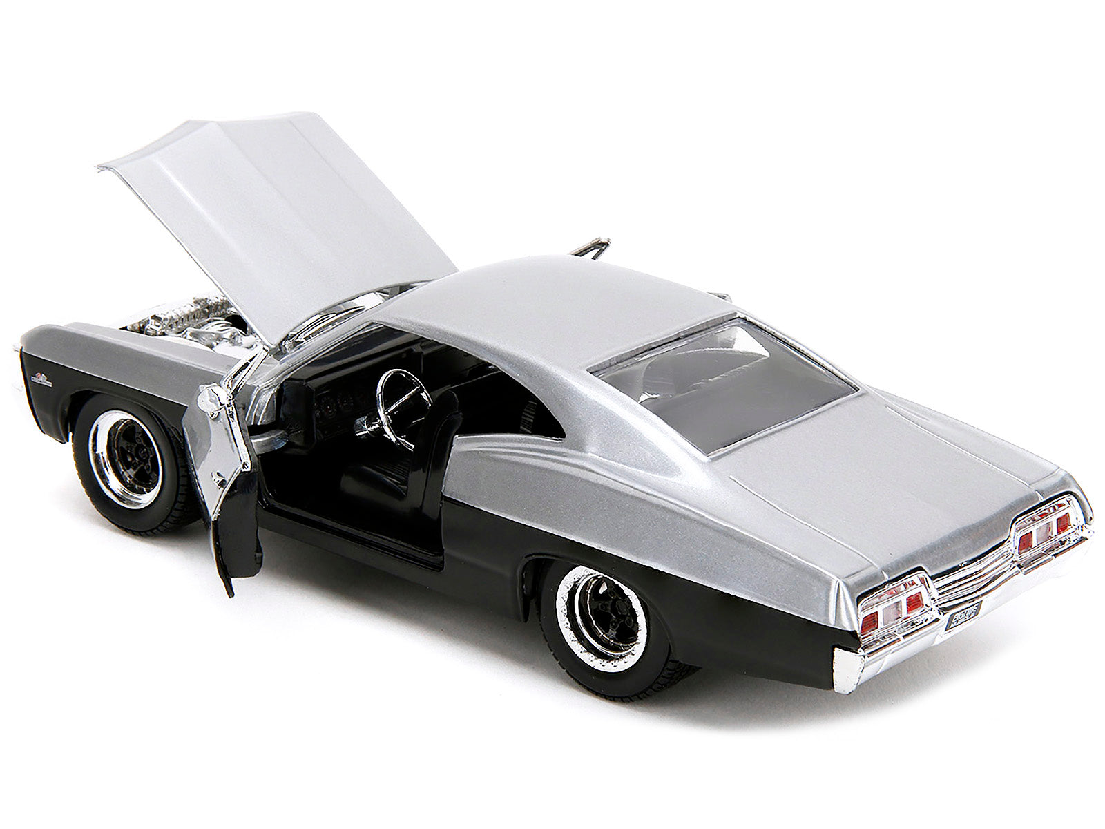 1967 Chevrolet Impala SS Silver Metallic and Black "Bigtime Muscle" Series 1/24 Diecast Model Car by Jada - image 3