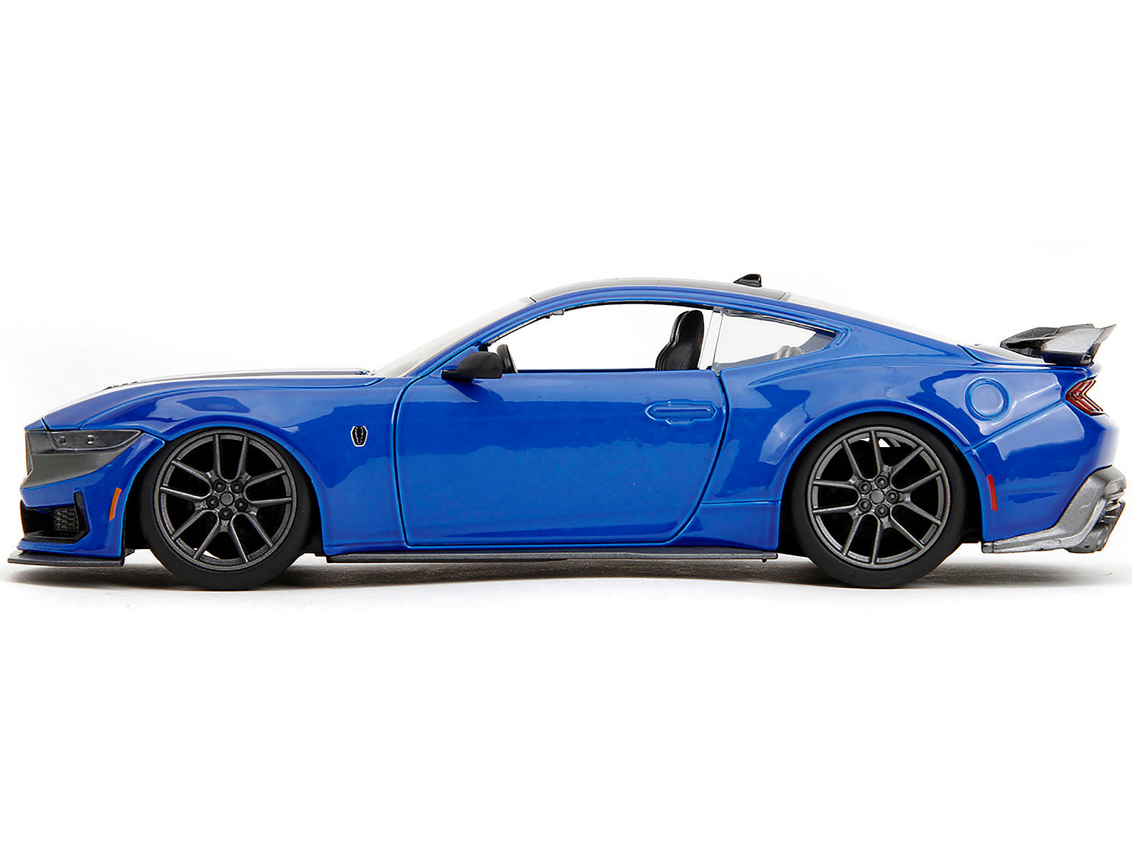 2024 Ford Mustang Dark Horse Blue Metallic with Black and Gray Stripes "Bigtime Muscle" Series 1/24 Diecast Model Car by Jada - image 3
