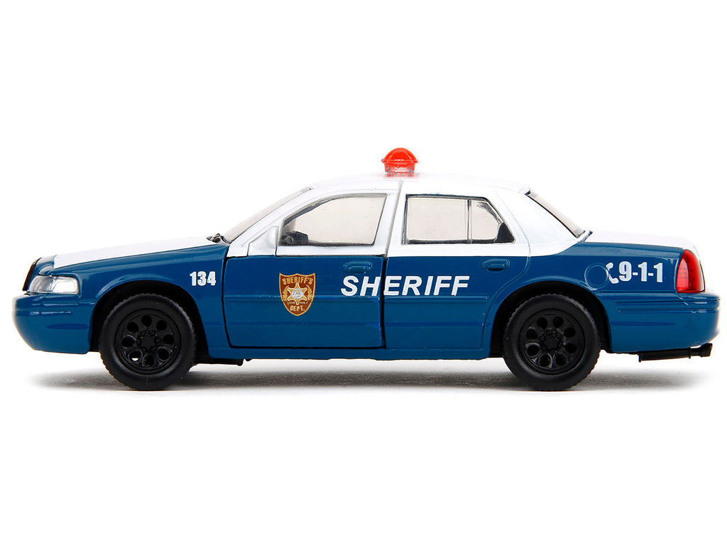 Rick Grimes' Ford Crown Victoria "Sheriff" Blue and White "The Walking Dead" (2010-2022) TV Series "Hollywood Rides" Series 1/32 Diecast Model Car by Jada - image 4