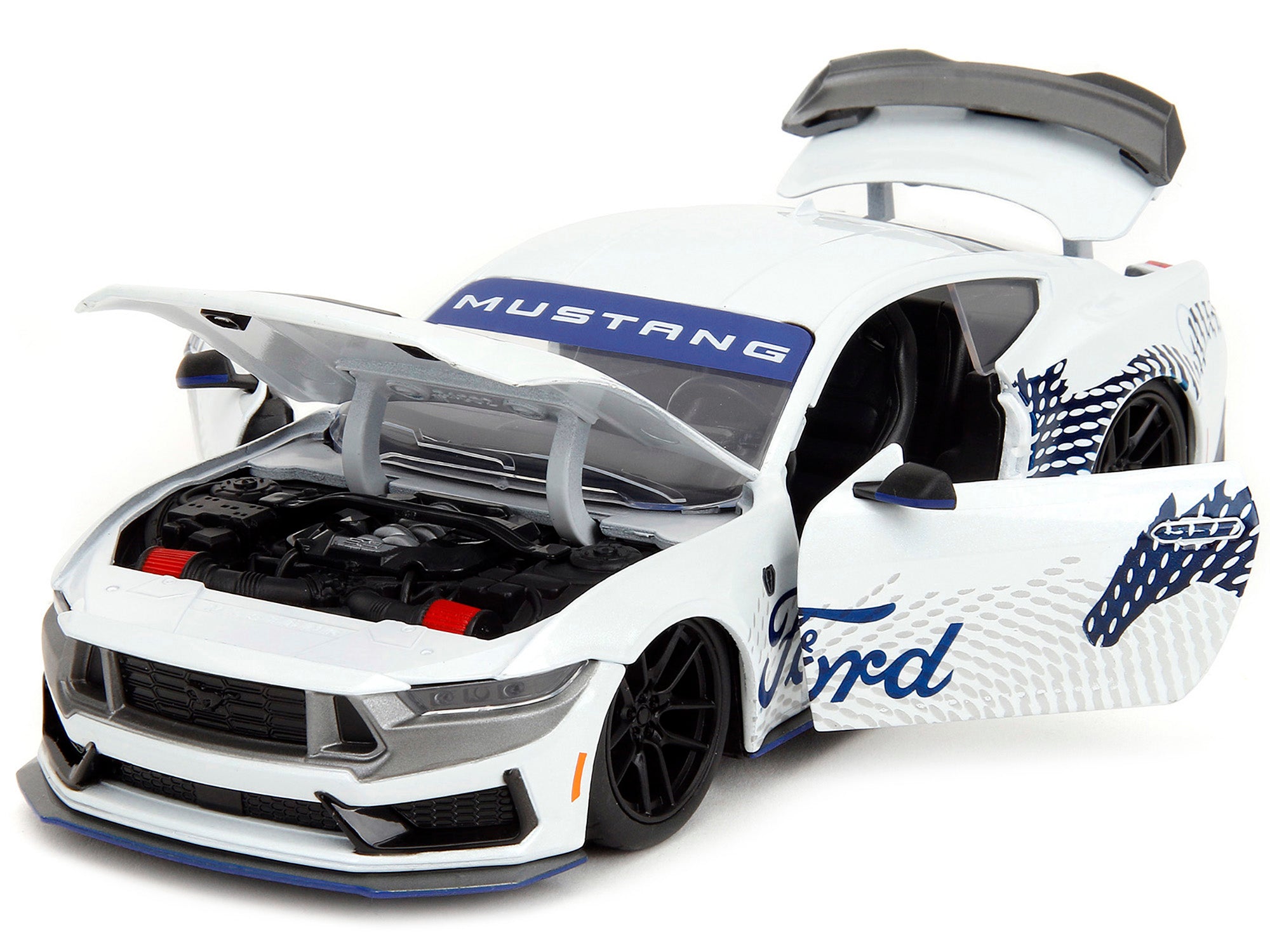 2024 Ford Mustang Dark Horse White with "Mustang Horse Graphics" "Bigtime Muscle" Series 1/24 Diecast Model Car by Jada - image 2