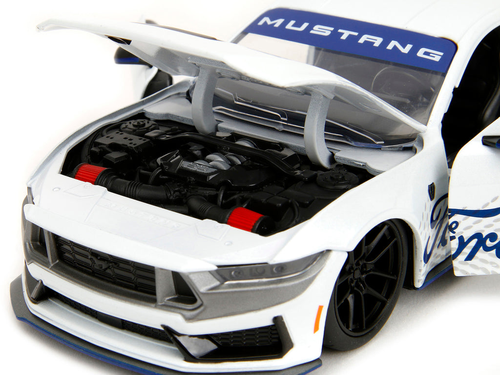 2024 Ford Mustang Dark Horse White with "Mustang Horse Graphics" "Bigtime Muscle" Series 1/24 Diecast Model Car by Jada - image 3