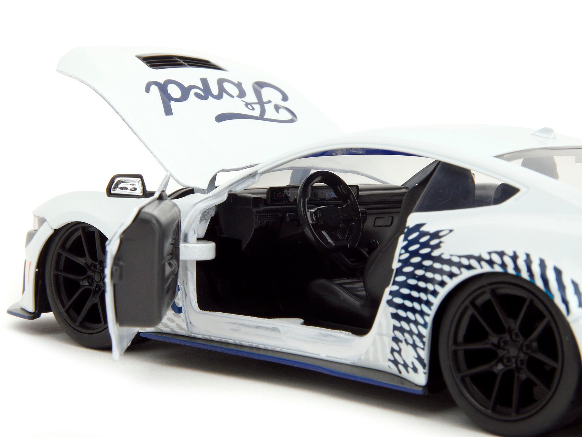 2024 Ford Mustang Dark Horse White with "Mustang Horse Graphics" "Bigtime Muscle" Series 1/24 Diecast Model Car by Jada - image 5