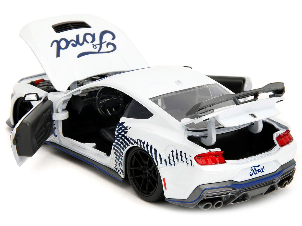 2024 Ford Mustang Dark Horse White with "Mustang Horse Graphics" "Bigtime Muscle" Series 1/24 Diecast Model Car by Jada - image 4