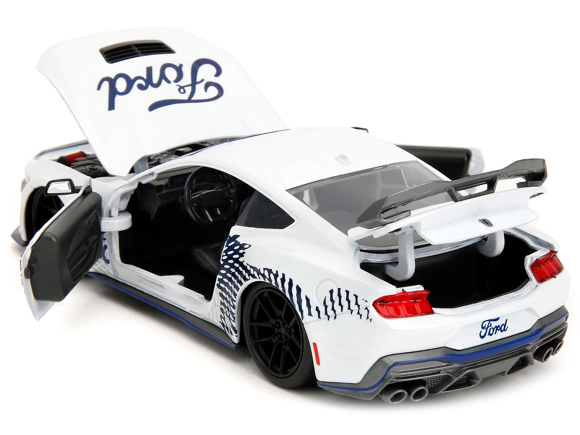 2024 Ford Mustang Dark Horse White with "Mustang Horse Graphics" "Bigtime Muscle" Series 1/24 Diecast Model Car by Jada - image 4
