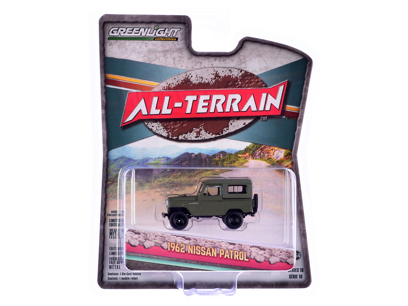 1962 Nissan Patrol Matt Olive Green "All Terrain" Series 16 1/64 Diecast Model Car by Greenlight - image 3