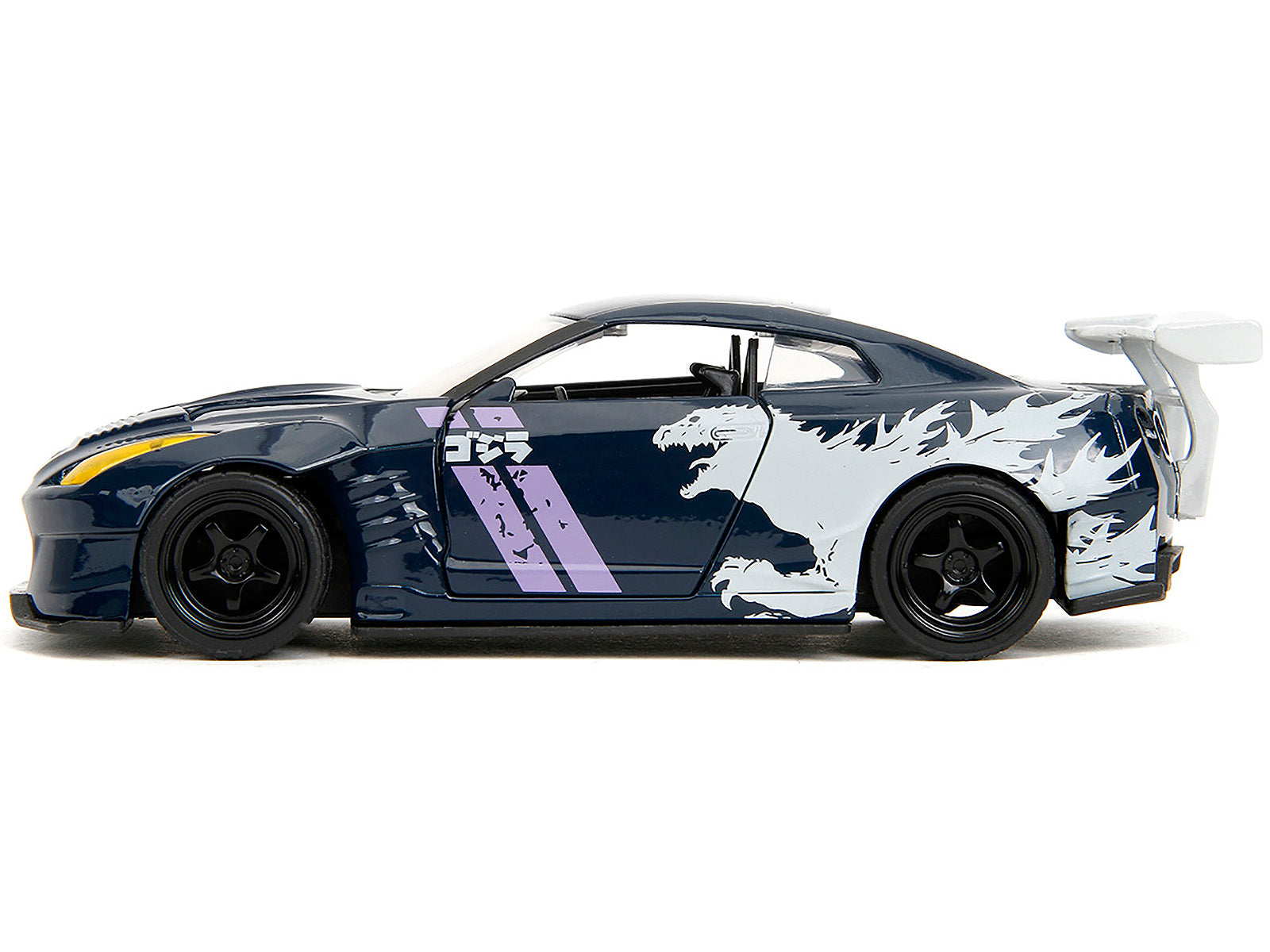 2009 Nissan GT-R (R35) Ben Sopra Dark Blue with Graphics "Godzilla" "Hollywood Rides" Series 1/32 Diecast Model Car by Jada - image 3