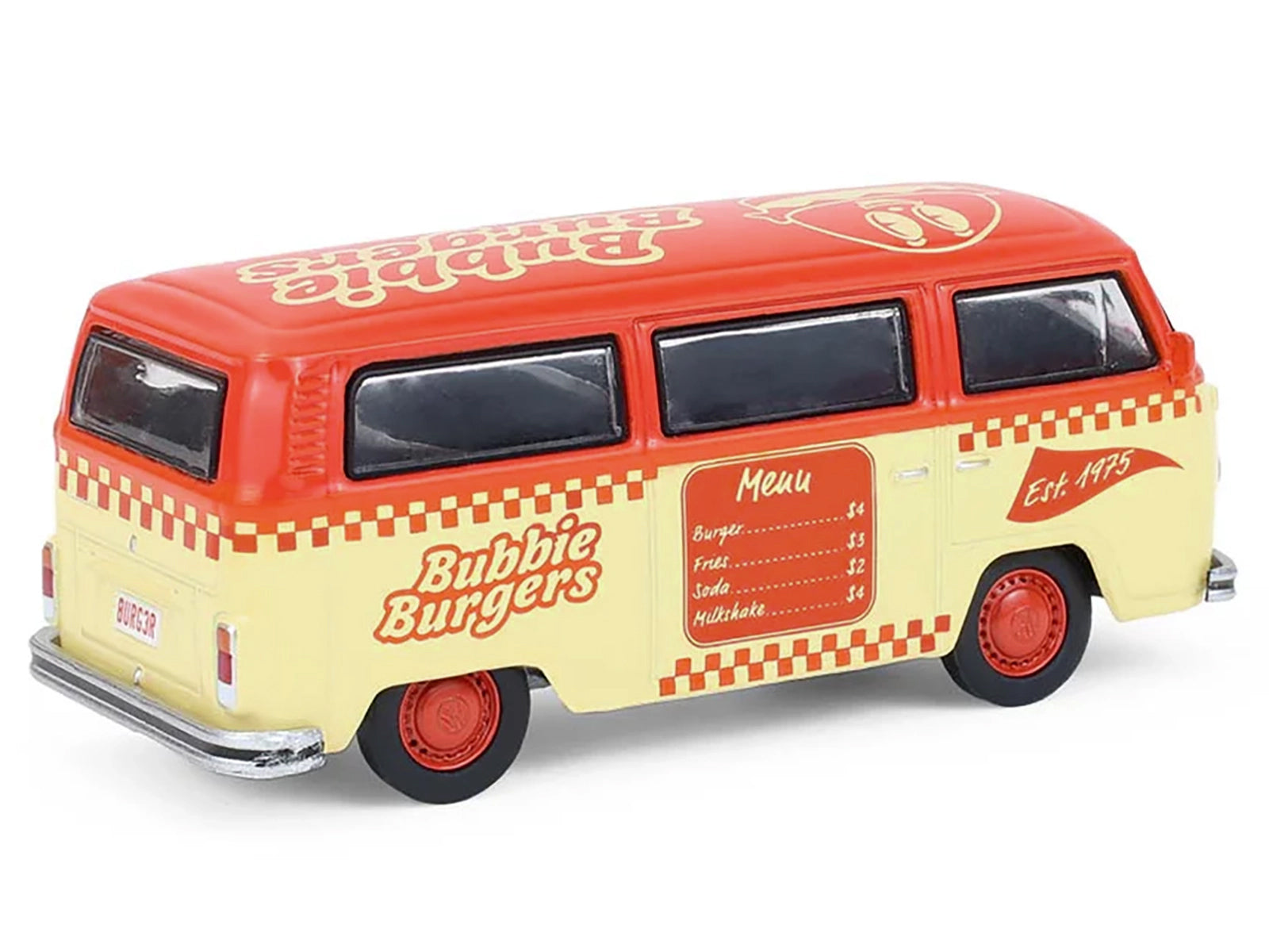 1975 Volkswagen Type 2 Van "Bubbie Burgers Food Truck" Orange and Cream "Blue Collar Collection" Series 14 1/64 Diecast Model Car by Greenlight - image 3