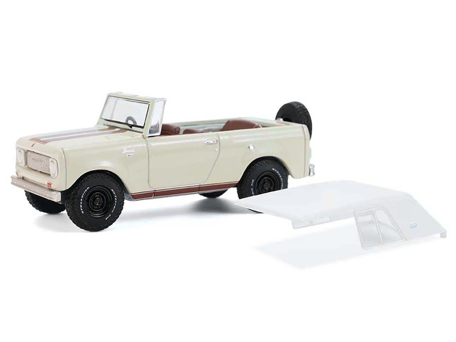 1967 International Scout 800 Sportop Cream with Brown Stripes and White Top "All Terrain" Series 17 1/64 Diecast Model Car by Greenlight - image 2