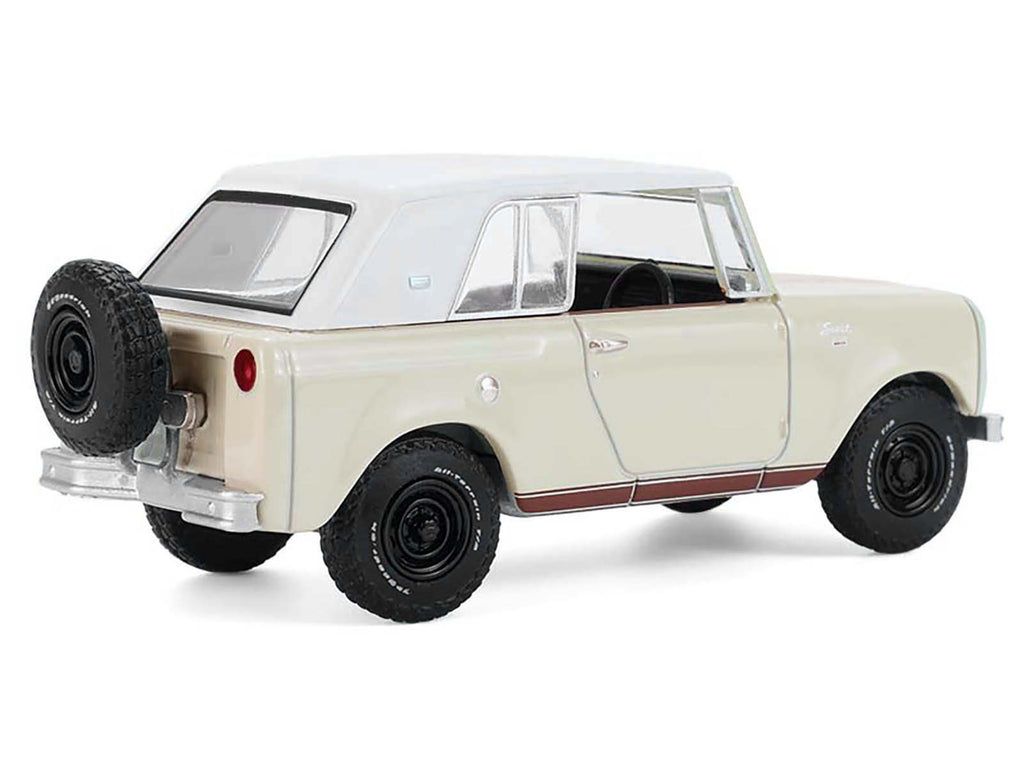 1967 International Scout 800 Sportop Cream with Brown Stripes and White Top "All Terrain" Series 17 1/64 Diecast Model Car by Greenlight - image 4