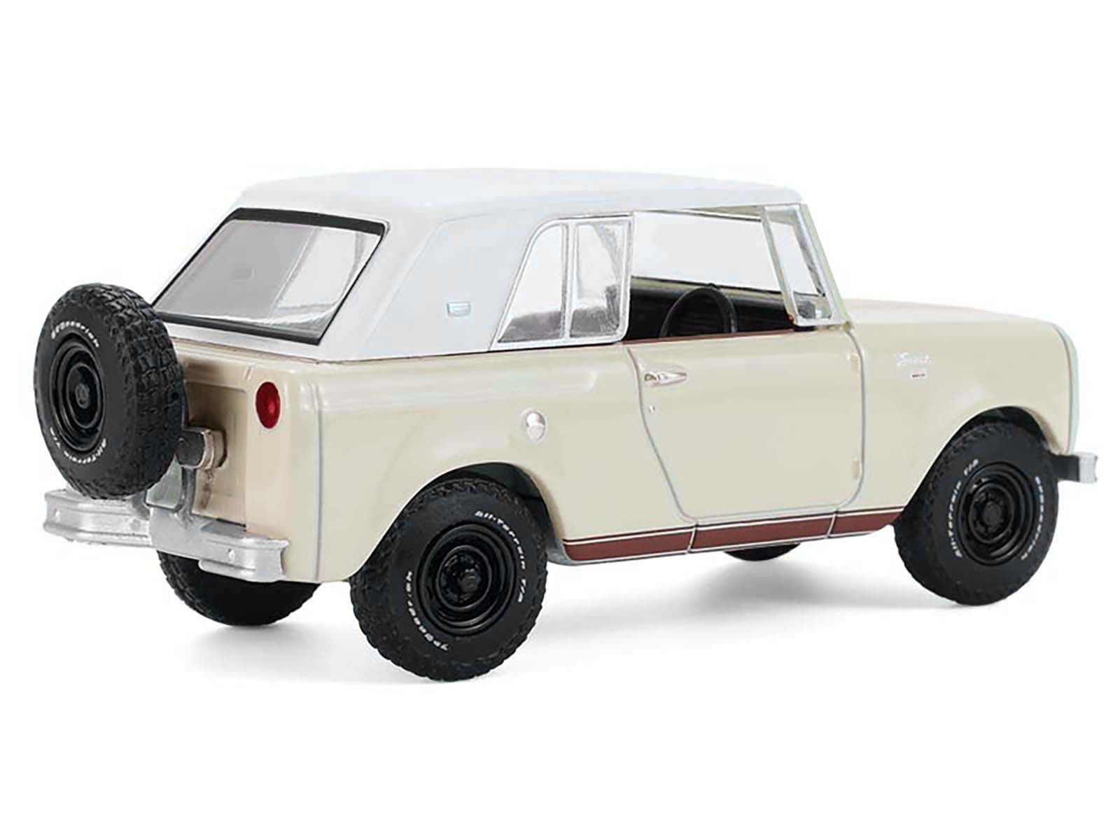 1967 International Scout 800 Sportop Cream with Brown Stripes and White Top "All Terrain" Series 17 1/64 Diecast Model Car by Greenlight - image 4