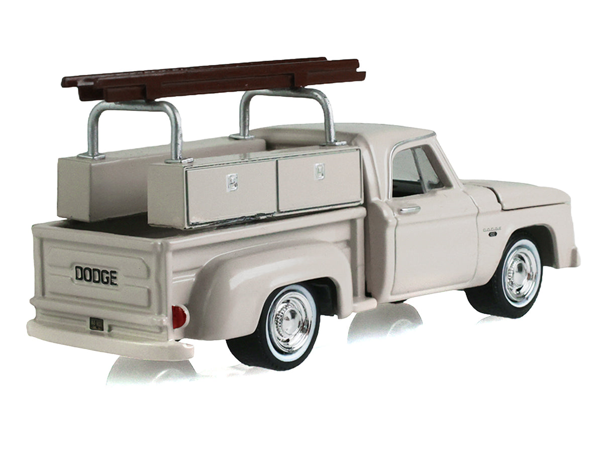 1963 Dodge D-100 Pickup Truck with Ladder Rack Sand Dune White "Blue Collar Collection" Series 15 1/64 Diecast Model Car by Greenlight - image 3