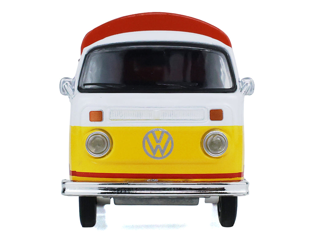 1974 Volkswagen T2 Doka Crew Cab Pickup Truck with Canopy "Shell Oil" White and Yellow with Red Canopy "Blue Collar Collection" Series 15 1/64 Diecast Model Car by Greenlight - image 5