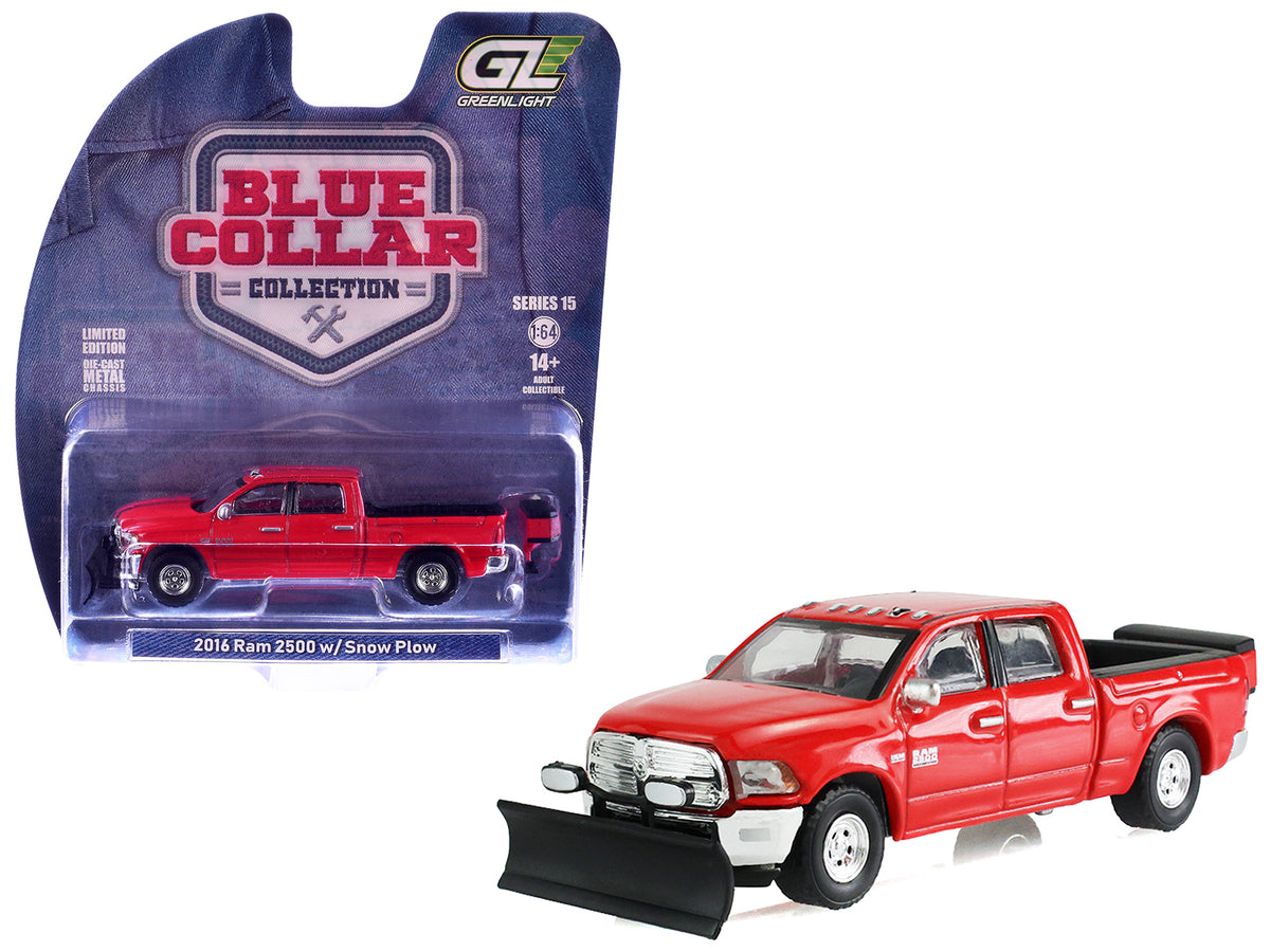2016 Ram 2500 Pickup Truck with Salt Spreader and Snow Plow Agriculture Red "Blue Collar Collection" Series 15 1/64 Diecast Model Car by Greenlight