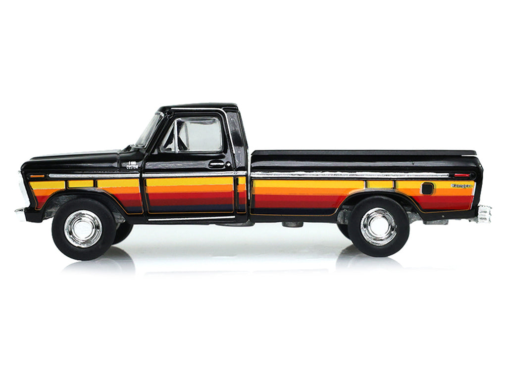1977 Ford F-100 Pickup Truck with Bed Cover Black with Stripes "Blue Collar Collection" Series 15 1/64 Diecast Model Car by Greenlight - image 2