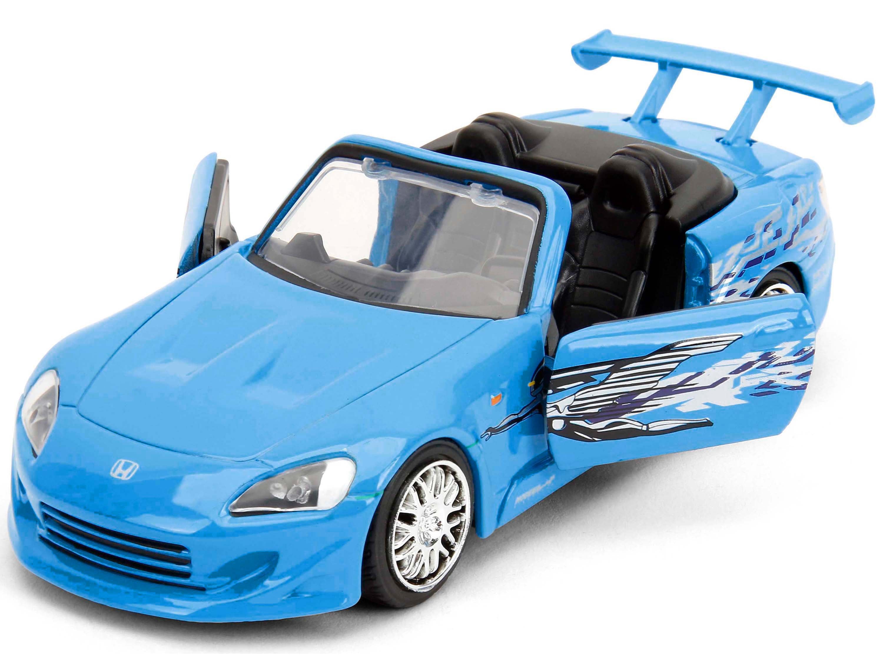 2001 Honda S2000 Convertible Blue with Graphics "Fast & Furious Remix - 25th Anniversary" Series  1/32 Diecast Model Car by Jada - image 2